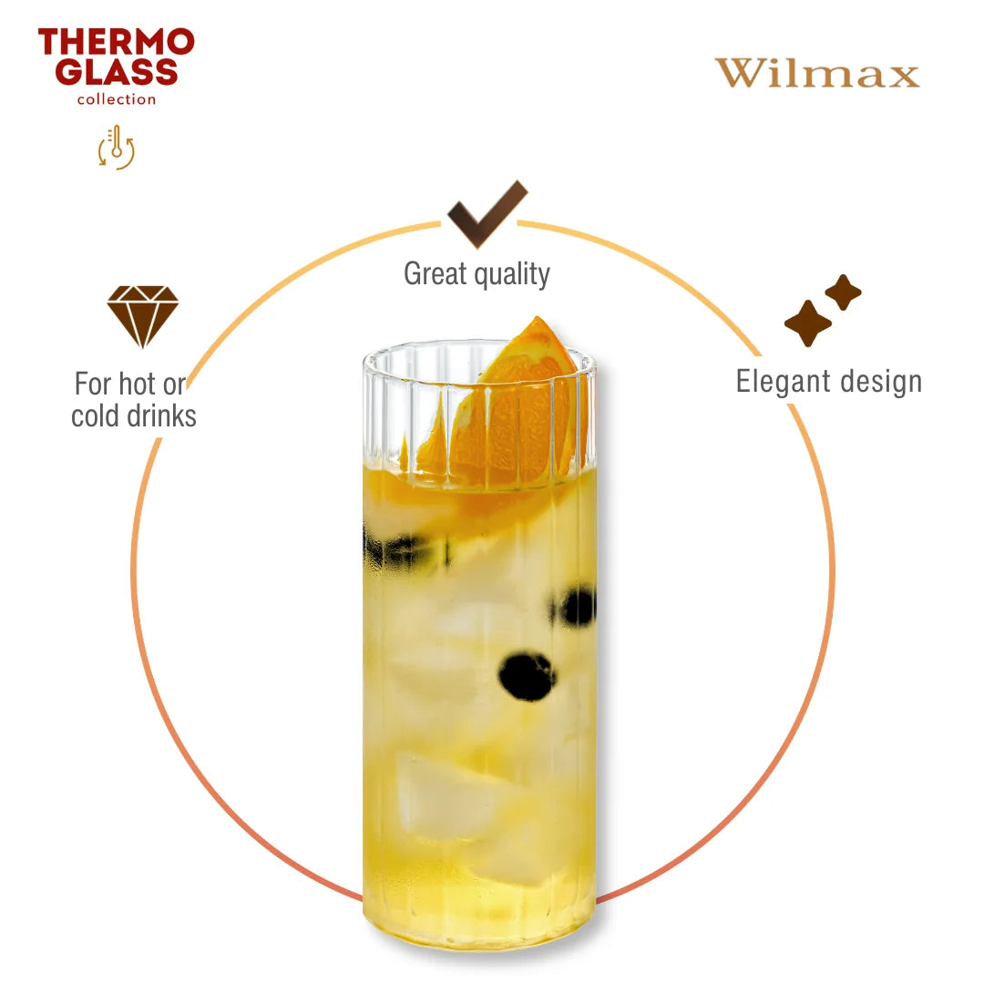 Wilmax Glas 350 ml 6er-Set Transparent aus Borosilikatglas