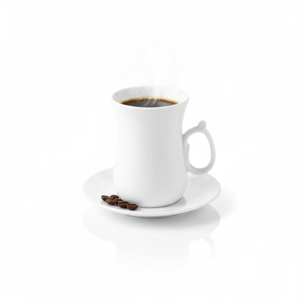Wilmax Tasse mit Untertassen 6er-Set Weiß aus Porzellan