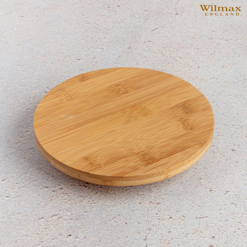 Wilmax Drehbare Servierplatte 35,5 cm Natur aus Bambus