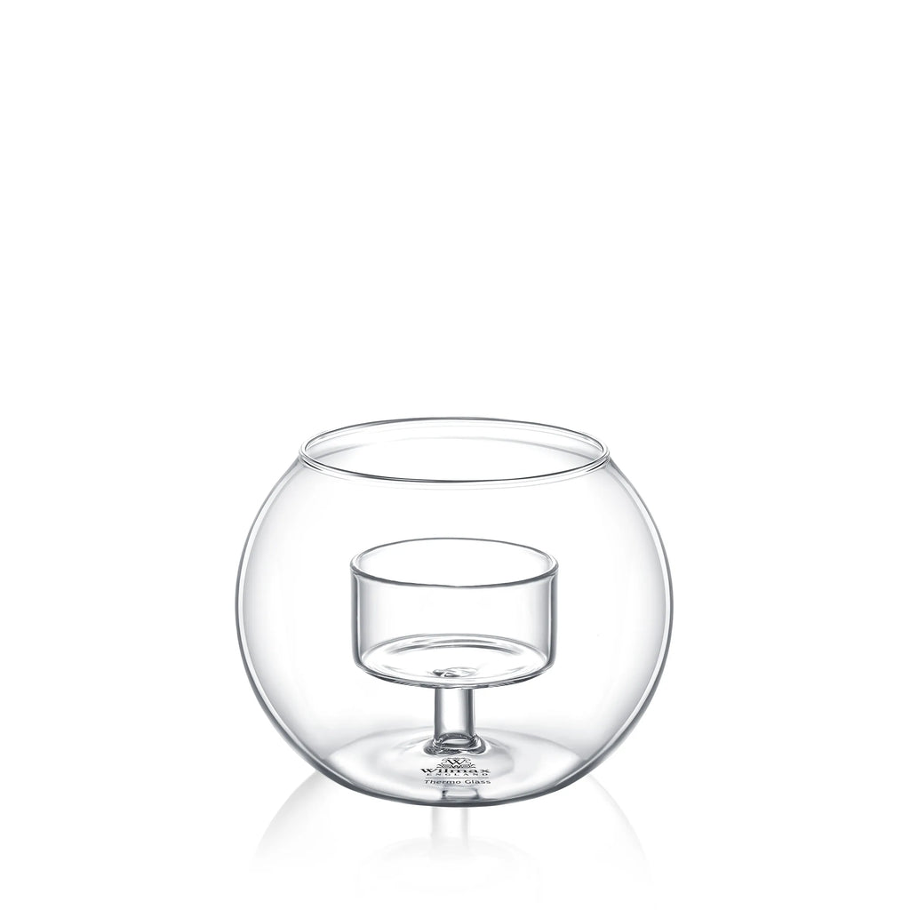 Wilmax Teelichthalter für 1 Teelicht 10 × 8 cm Transparent aus Glas