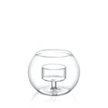 Wilmax Teelichthalter für 1 Teelicht 10 × 8 cm Transparent aus Glas