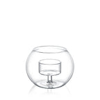 Wilmax Teelichthalter für 1 Teelicht 10 × 8 cm Transparent aus Glas