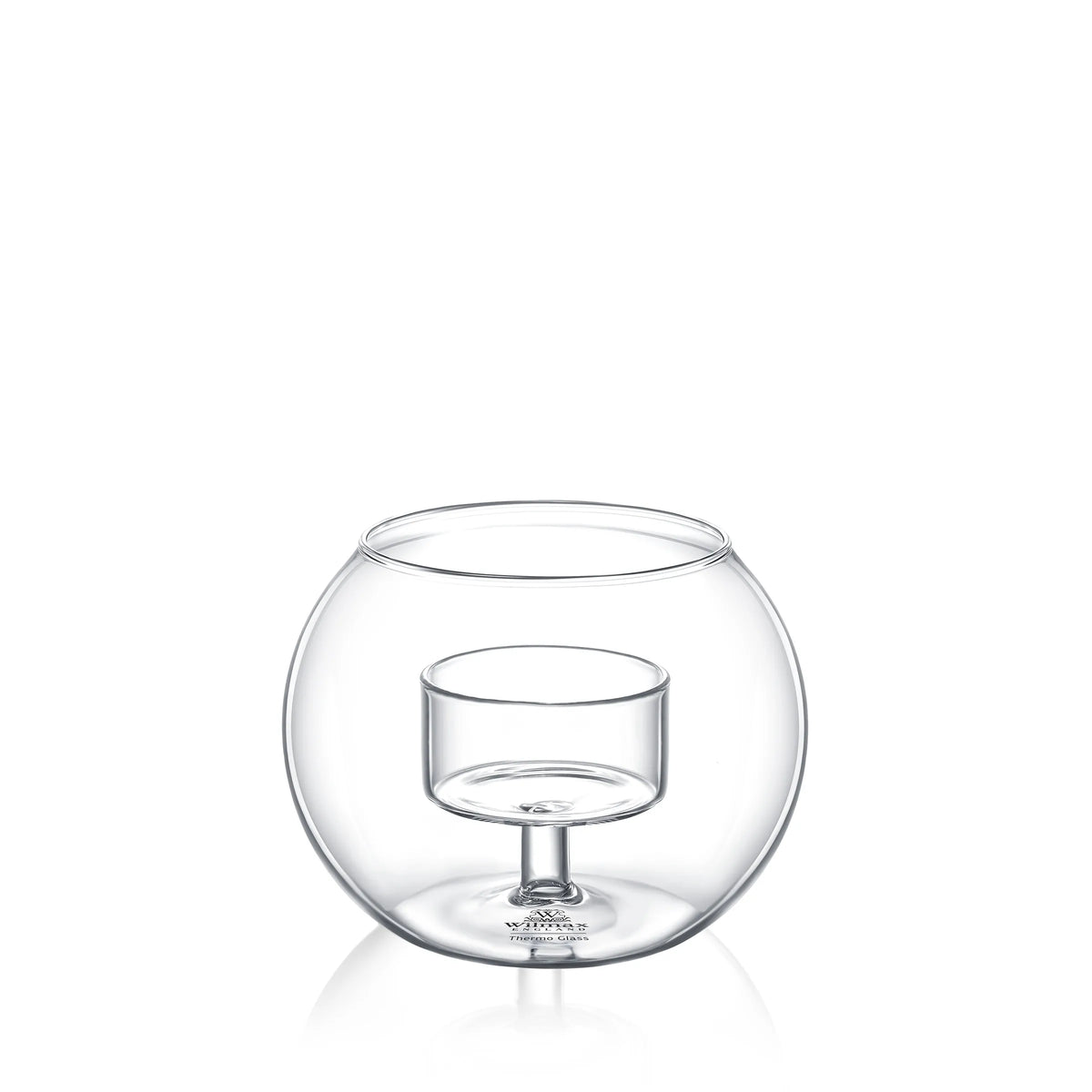 Wilmax Teelichthalter für 1 Teelicht 10 × 8 cm Transparent aus Glas