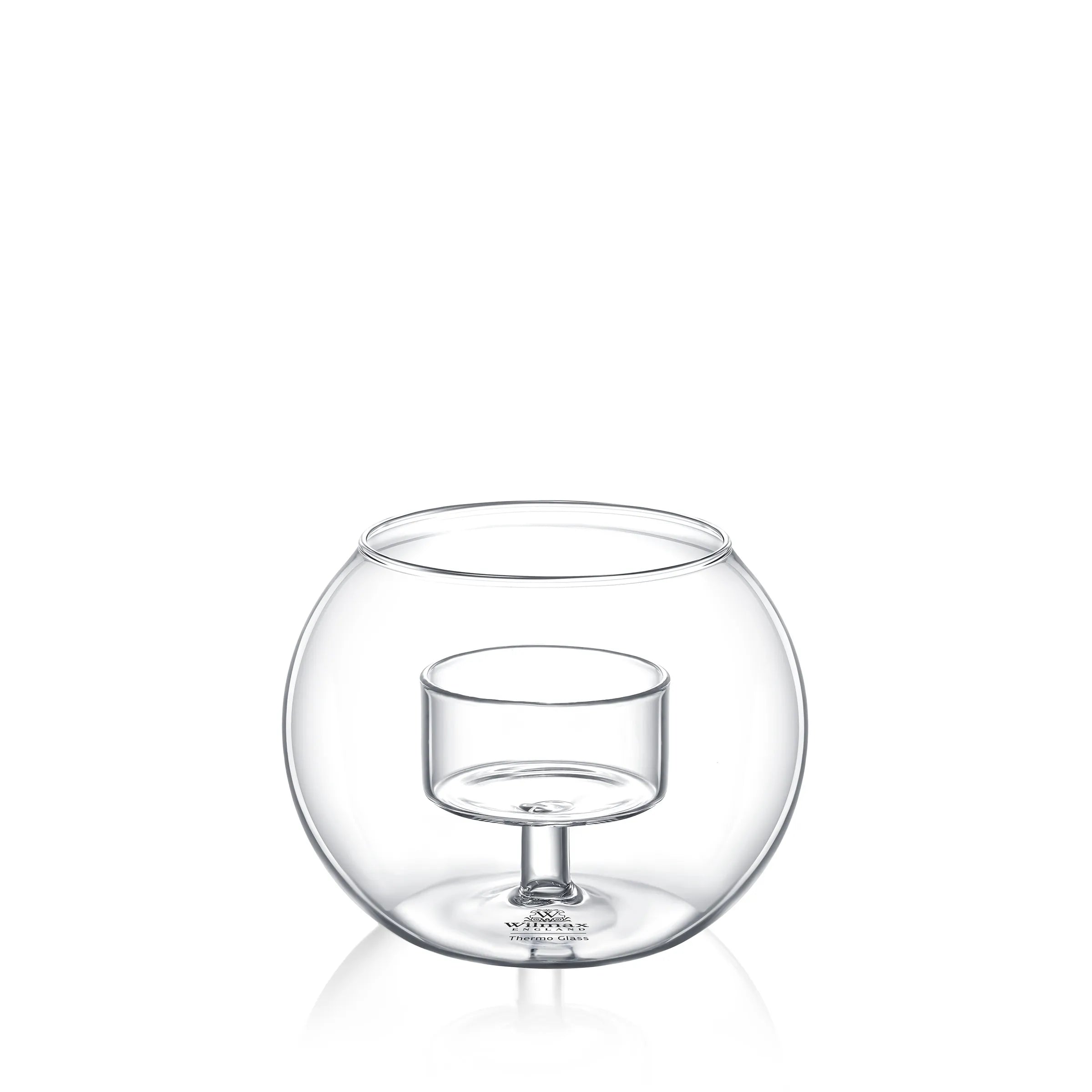 Wilmax Teelichthalter für 1 Teelicht 10 × 8 cm Transparent aus Glas