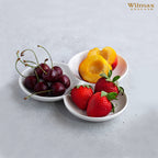 Wilmax Geteilter Teller 18 cm Weiß aus Porzellan