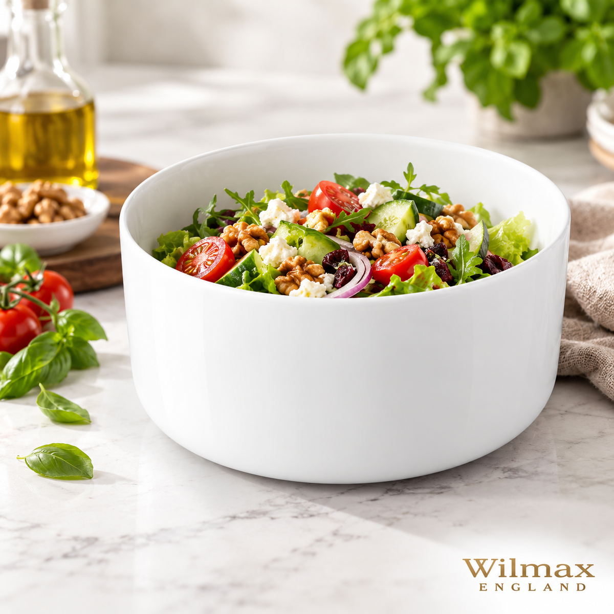 Wilmax Schale 23 cm 3630 ml Weiß aus Porzellan