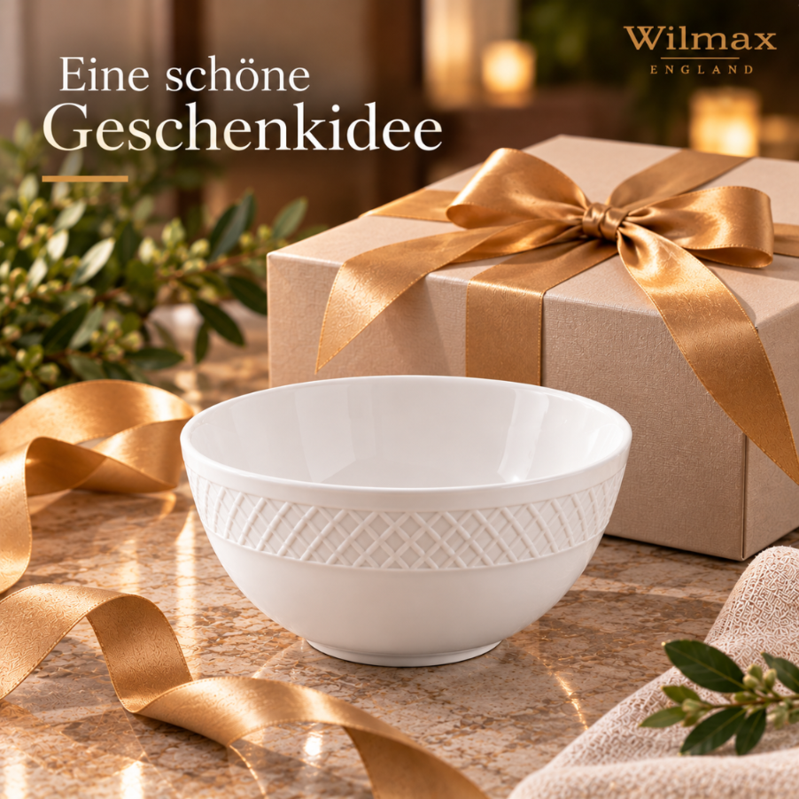 Wilmax Schalen 2er-Set Weiß aus Porzellan