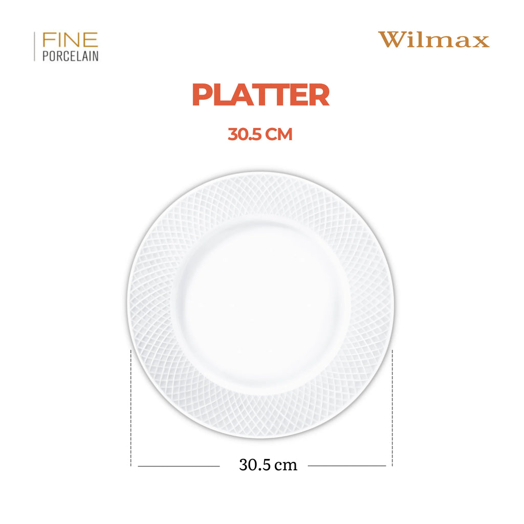 Wilmax Runde Servierplatte 30,5 cm Weiß aus Porzellan