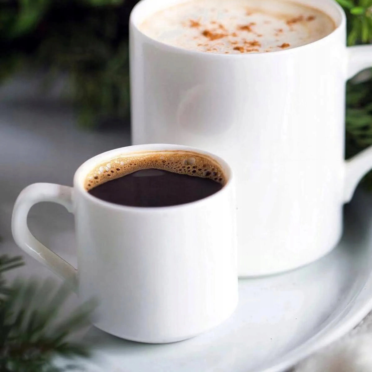 Wilmax Espressotassen mit Untertassen 90 ml 2er-Set Weiß aus Porzellan