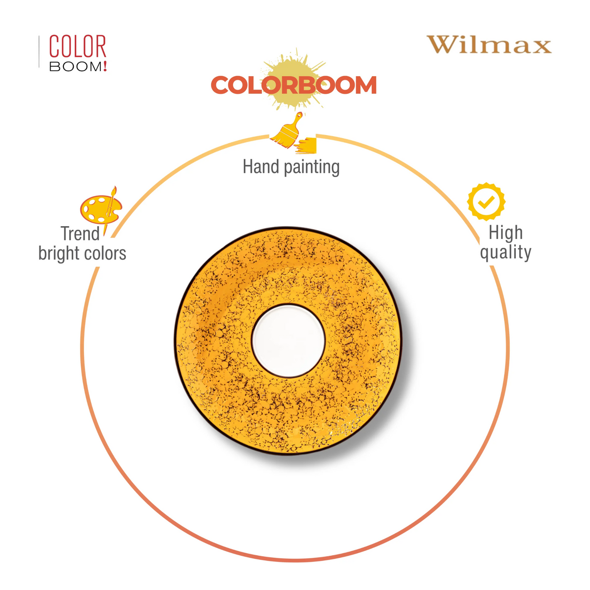 Wilmax Untertasse 11 cm Gelb aus Porzellan