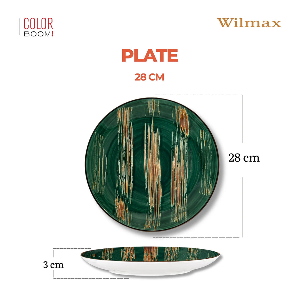 Wilmax Teller 28 cm Grün aus Porzellan