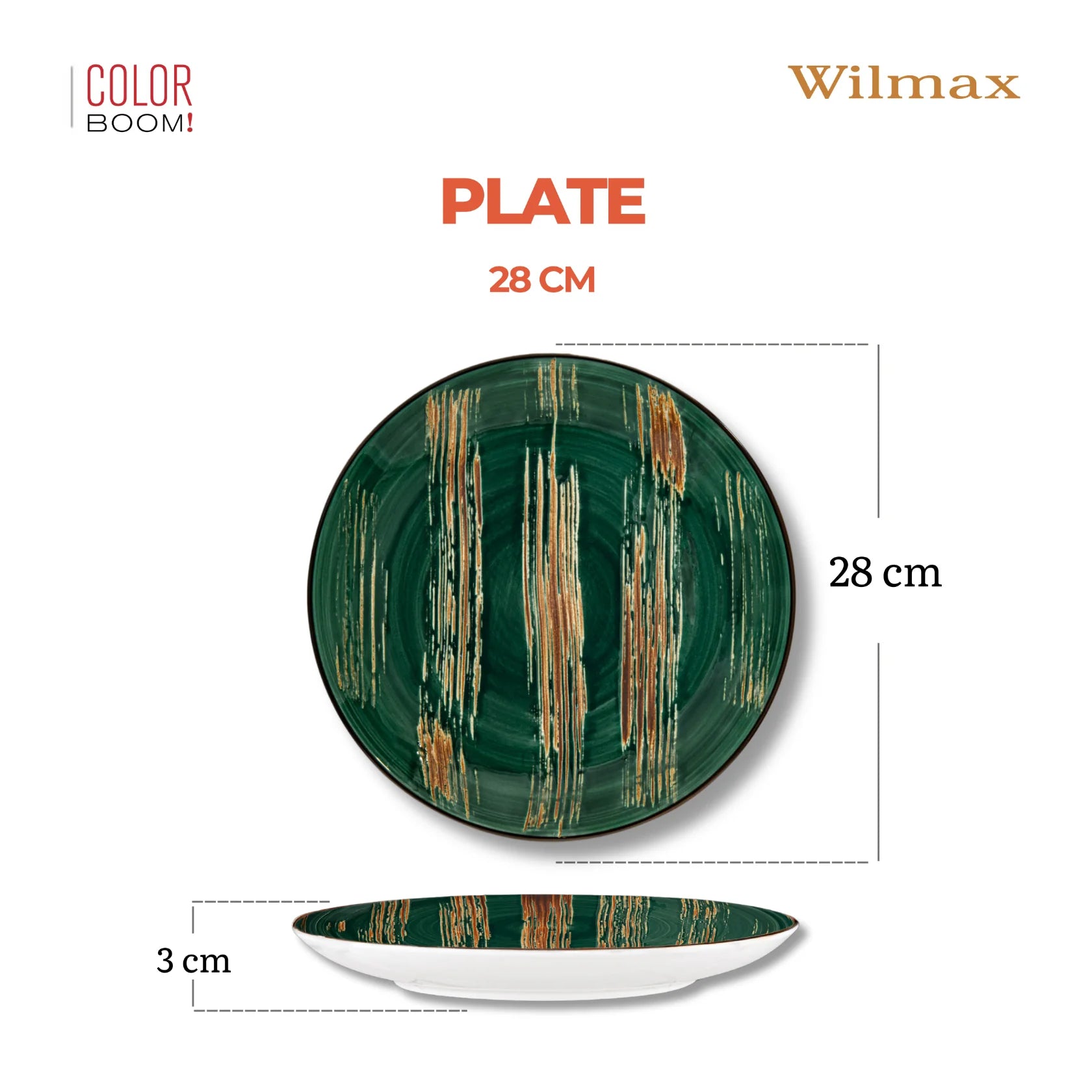 Wilmax Teller 28 cm Grün aus Porzellan