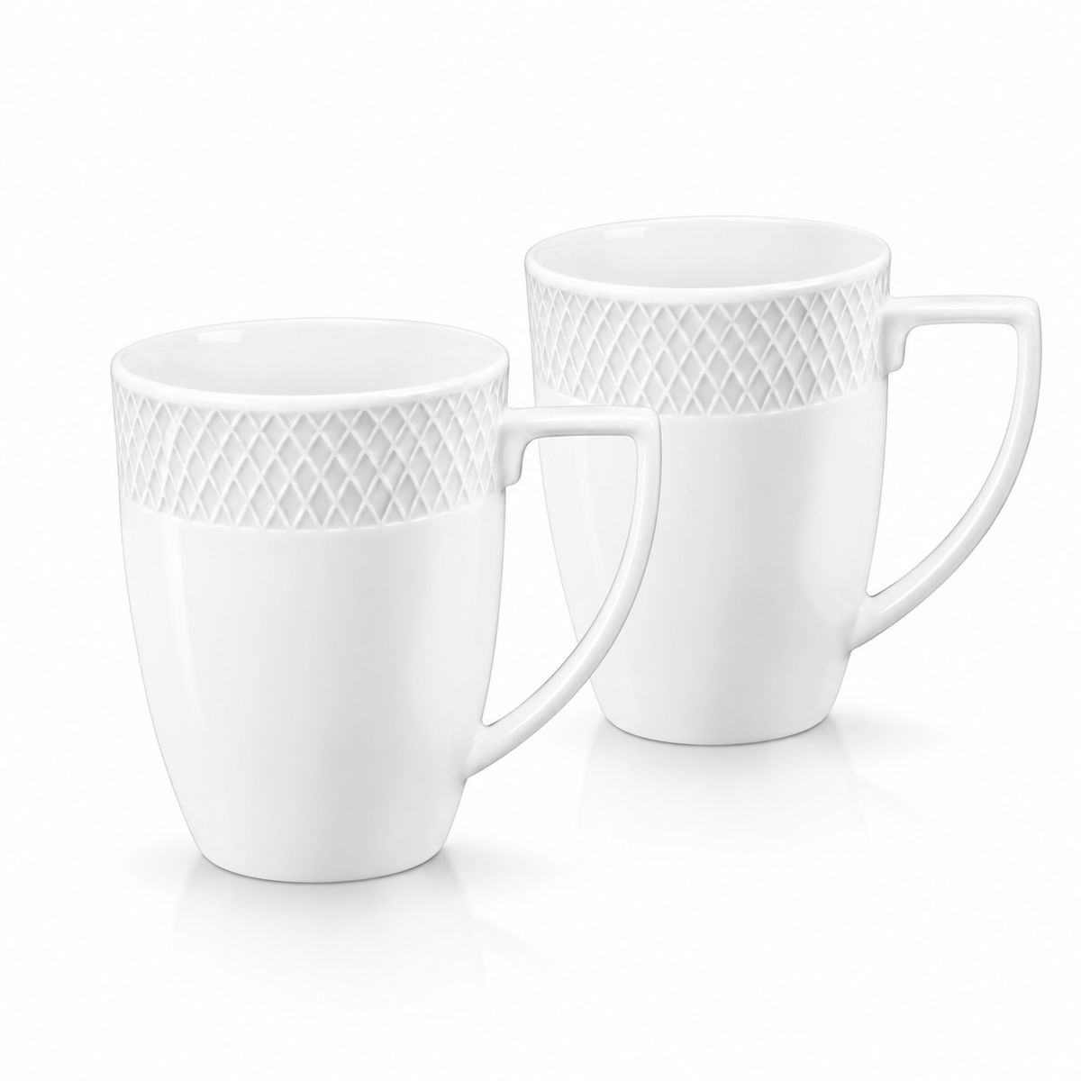 Wilmax Tasse 350 ml 2er-Set Weiß aus Porzellan