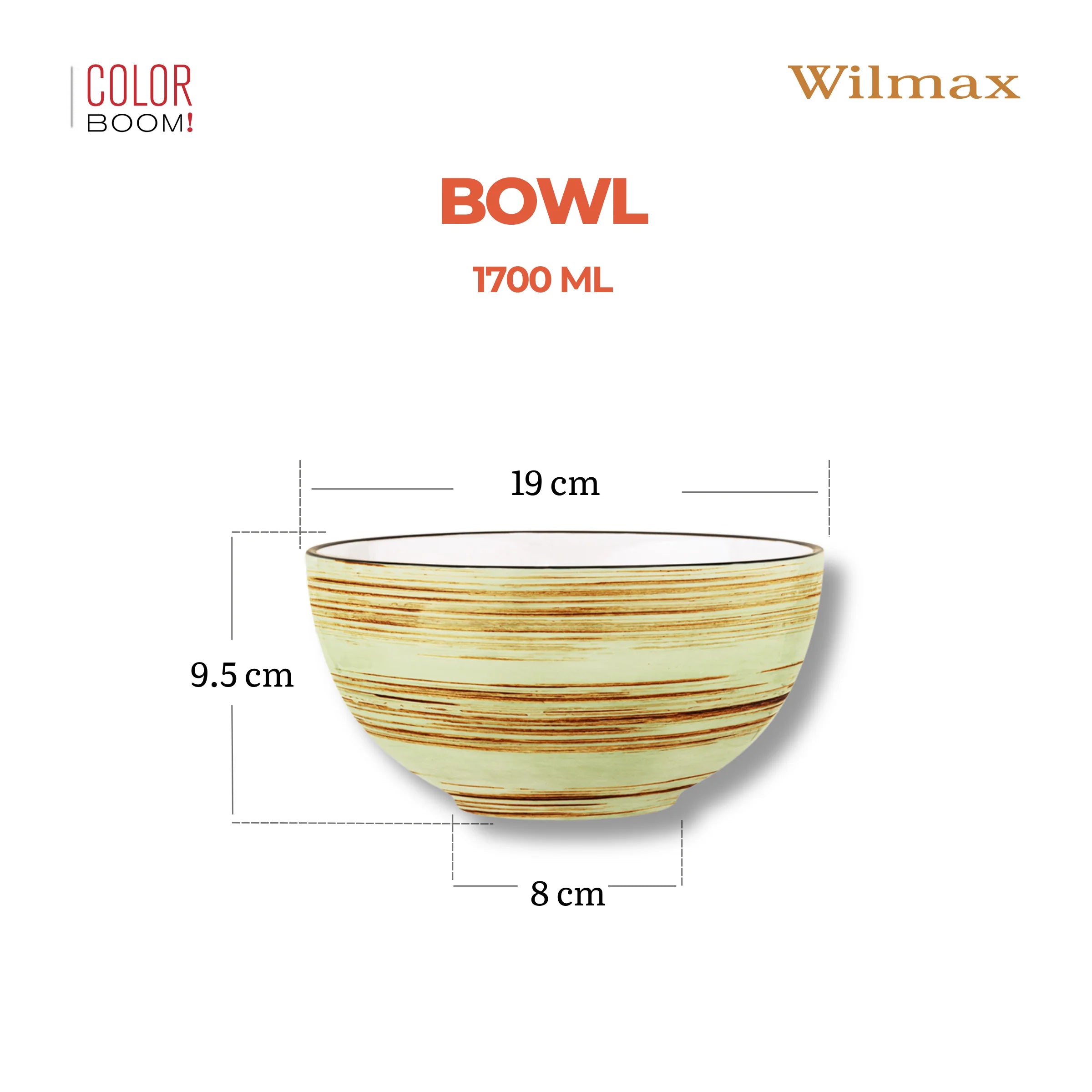Wilmax Schale 1700 ml Pistazie aus Porzellan