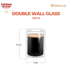 Wilmax Doppelwandiges Glas 200 ml 6er-Set Transparent