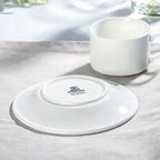 Wilmax Tasse mit Untertassen 160 ml 2er-Set Weiß aus Porzellan