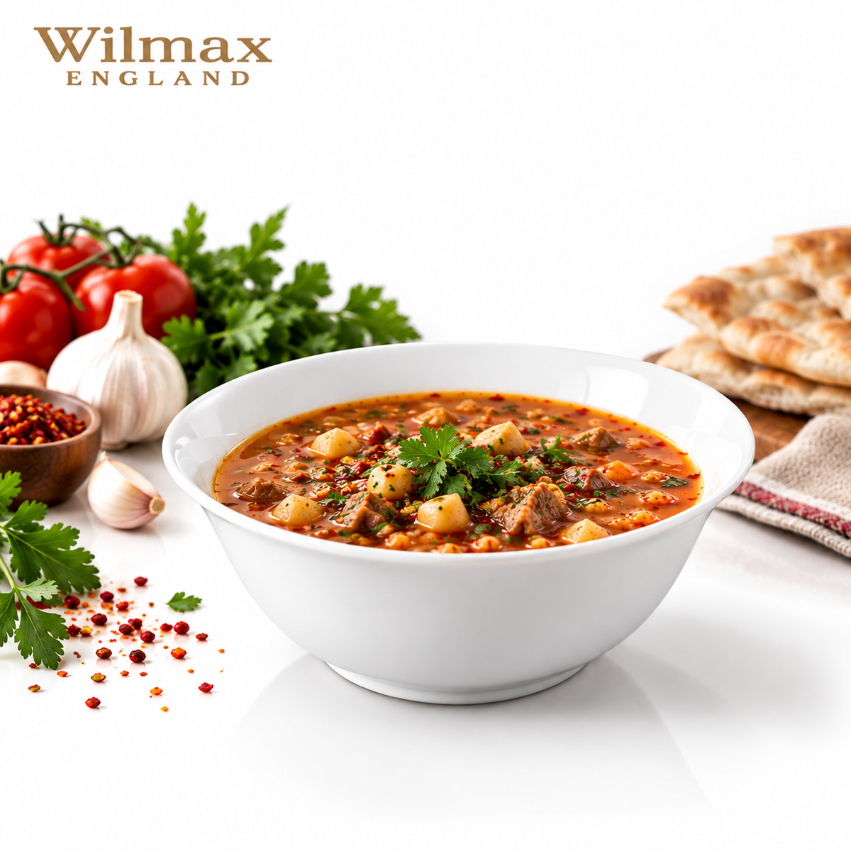 Wilmax Schale 700 ml 15 cm Weiß aus Porzellan