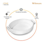Wilmax Auflaufform mit Griffen 1650 ml Weiß aus Porzellan