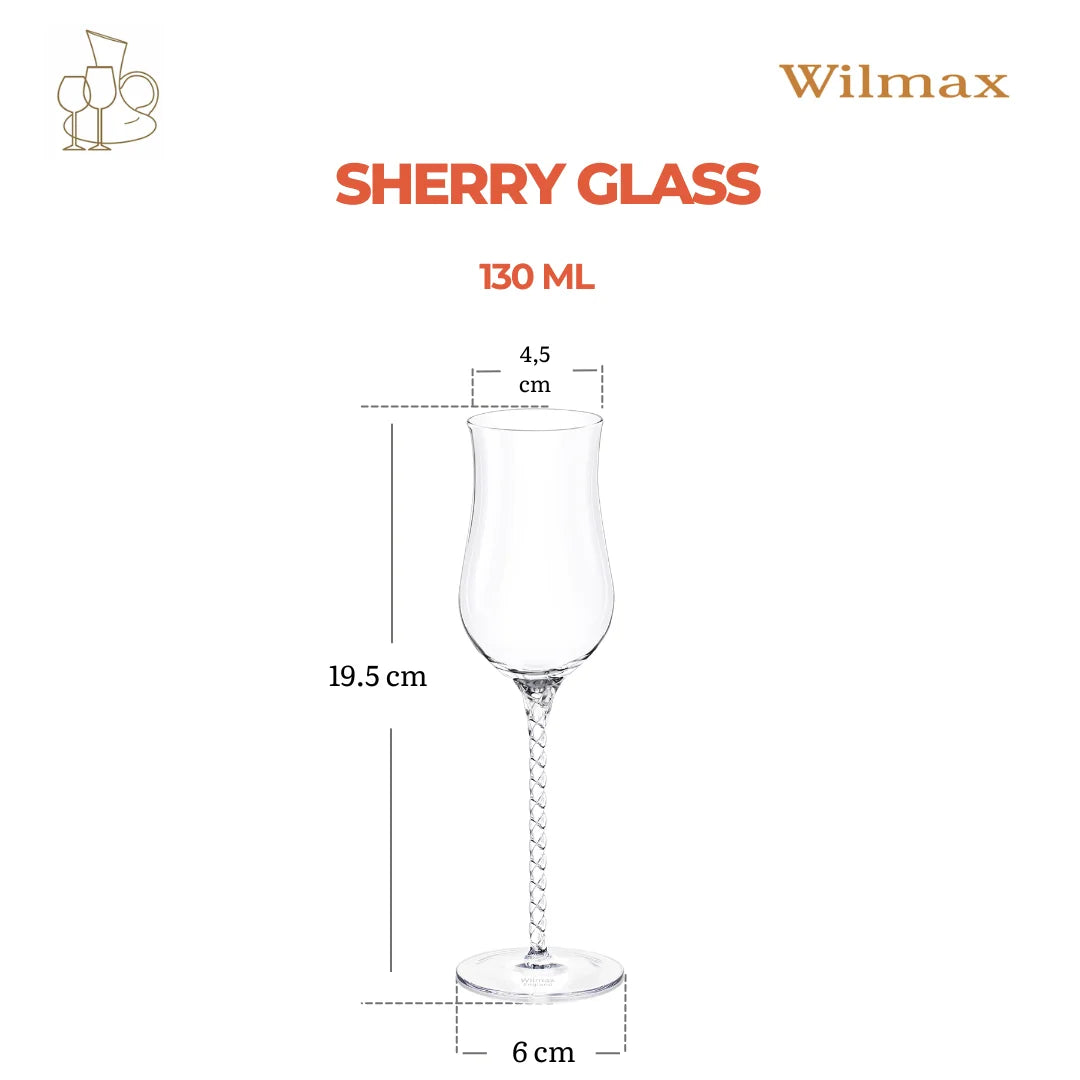Wilmax Sherryglas 130 ml 2er-Set Transparent aus Wilmax Crystalline-Serie