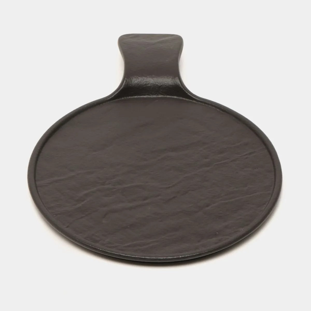 Wilmax Runde Servierplatte mit Griff 30,5 × 21,5 cm Schwarz aus Porzellan