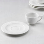 Wilmax Tasse mit Untertasse 90 ml Weiß Porzellan 6er Set WL-880101400/AB6