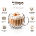 Wilmax Doppelwandiger Thermobecher 300 ml Transparent aus Glas