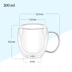 Wilmax Doppelwandige Tasse 200 ml 6er-Set Transparent