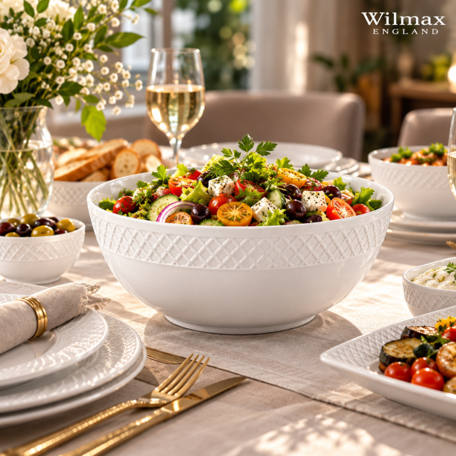 Wilmax Schalen 7-teilig Weiß aus Porzellan