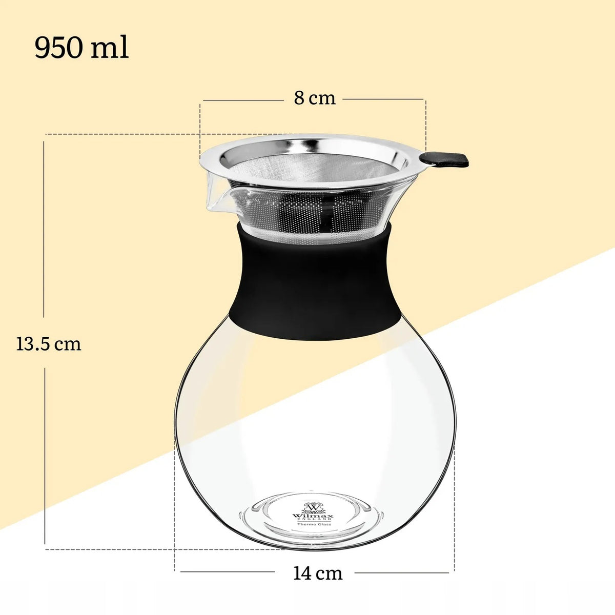 Wilmax Kaffeedekanter 950 ml Transparent aus Borosilikatglas