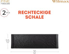 Wilmax Servierplatte 30 × 9,5 cm 2er-Set Schwarz aus Porzellan