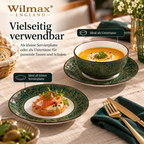 Wilmax Mehrzweck-Untertasse Ø 16 cm Grün aus Porzellan