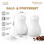 Wilmax Salz- und Pfefferstreuer 2-teilig Weiß aus Porzellan