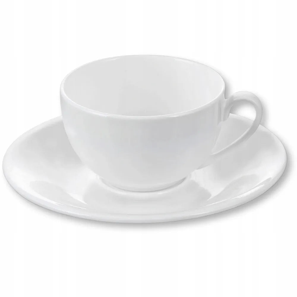 Wilmax Espressotasse mit Untertasse 80 ml Weiß aus Porzellan