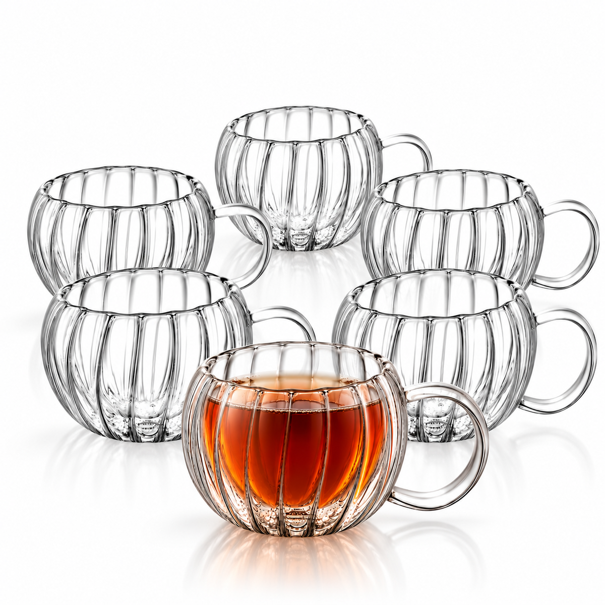 Wilmax Doppelwandiger Thermobecher 300 ml 6er-Set Transparent