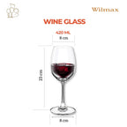 Wilmax Weinglas 420 ml 6er-Set Transparent aus Wilmax Crystalline-Serie