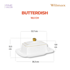 Wilmax Butterdose Goldrand 18.5x12.5x7.5 cm Porzellan WL-880102601/A