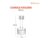 Wilmax Kerzenhalter 15 × 7 cm Transparent aus Glas