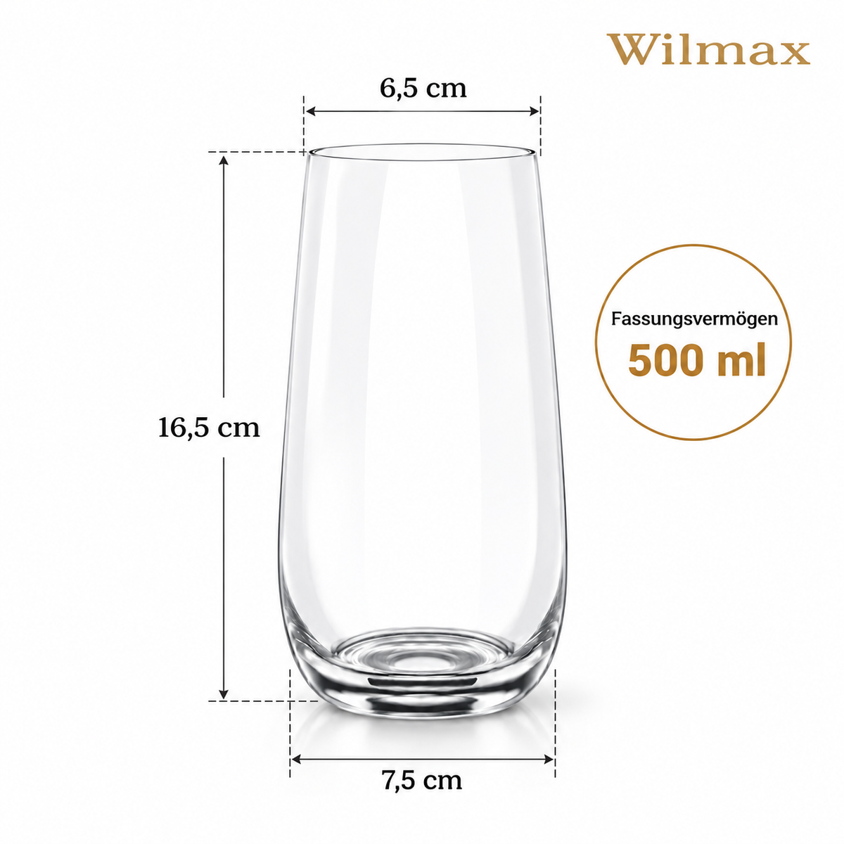 Wilmax Wasser& Saftgläser 500 ml 2er-Set Transparent aus Wilmax Crystalline-Serie