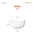 Wilmax Schale 12 cm 380 ml Weiß aus Porzellan