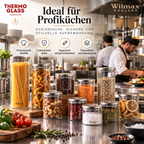Wilmax Vorratsglas 760 ml mit Edelstahldeckel Transparent