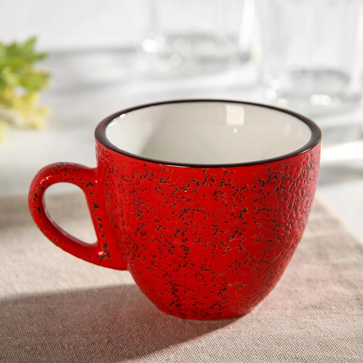 Wilmax Tasse 300 ml Rot aus Porzellan