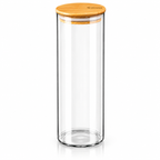 Wilmax Vorratsglas 2000 ml mit Bambusdeckel Transparent