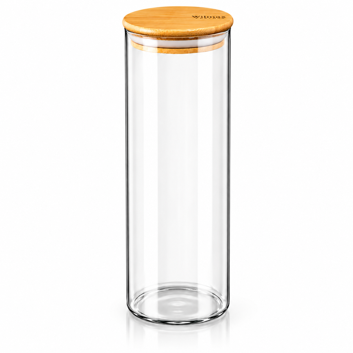 Wilmax Vorratsglas 2000 ml mit Bambusdeckel Transparent