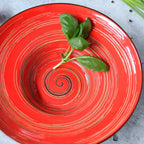 Wilmax Tiefer Teller Ø 24 cm 200 ml Rot aus Porzellan
