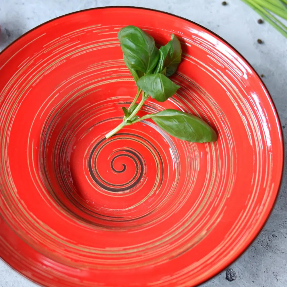 Wilmax Tiefer Teller Ø 24 cm 200 ml Rot aus Porzellan