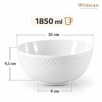 Wilmax Schale 1850 ml 20 cm Weiß aus Porzellan
