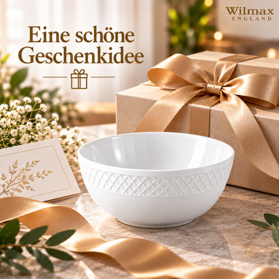 Wilmax Schale 20 cm 1850 ml Weiß aus Porzellan