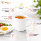 Wilmax Tasse 280 ml 2er-Set Weiß aus Porzellan