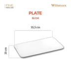 Wilmax Servierplatte 35,5 × 25 cm Weiß aus Porzellan