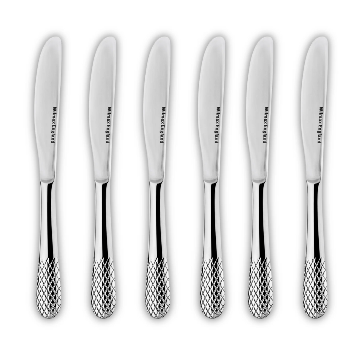 Wilmax Tafelmesser 22 cm 6er-Set Silber aus Edelstahl